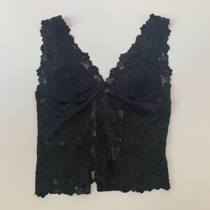 Bebe Kerri Lace Bra Top Black Tank Top